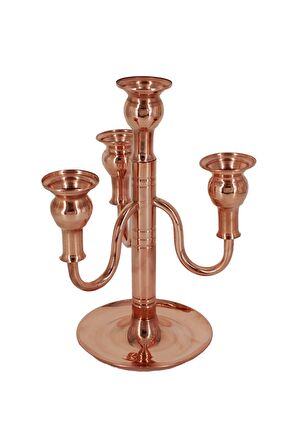 Turna Bakır Vintage Kırmızı 4lü Şamdan Mumluk Turna2612-1