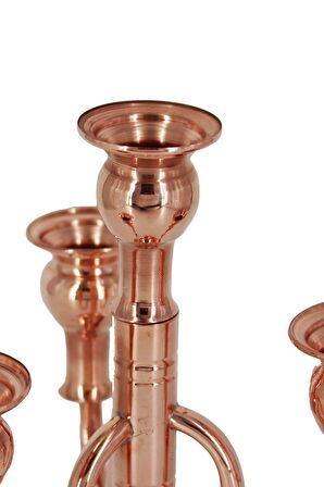 Turna Bakır Vintage Kırmızı 4lü Şamdan Mumluk Turna2612-1