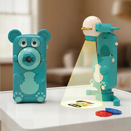 Eğitici Projeksiyonlu Çizim Oyuncağı – 6 Slayt Diskli Işıklı Çizim Projektörü