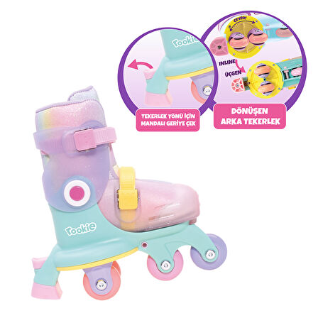 Rookie Ayarlanabilir Dönüşen Tekerlekli 2 In 1 Twisty Paten Pembe