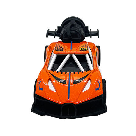 Spray Fonksiyonlu Pilli Metal Çek Bırak Araba Sesli Işıklı Turuncu