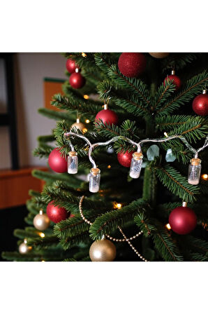 YILBAŞI LED ZİNCİR IŞIK CAM ŞİŞE 165CM 10 AMPÜL AST6003