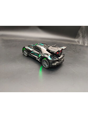 Rc Spray Uzaktan Kumandalı Şarjlı Duman Atan Oyuncak Araba 18 Cm Siyah Led Işıklı