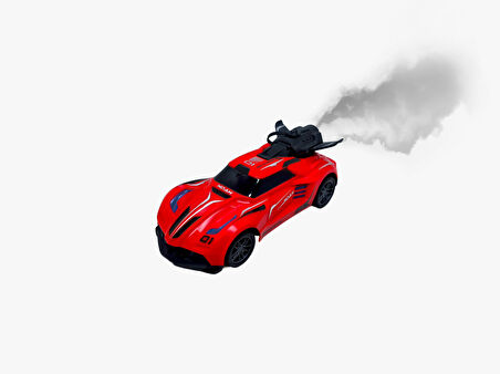 Rc Spray Uzaktan Kumandalı Şarjlı Duman Atan Oyuncak Araba 18 Cm Kırmızı Led Işıklı