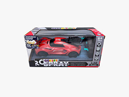 Rc Spray Uzaktan Kumandalı Şarjlı Duman Atan Oyuncak Araba 18 Cm Kırmızı Led Işıklı