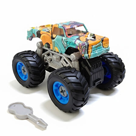 Monster Truck Sök Tak Grafitti Sürtmeli Master Araba Yeşil