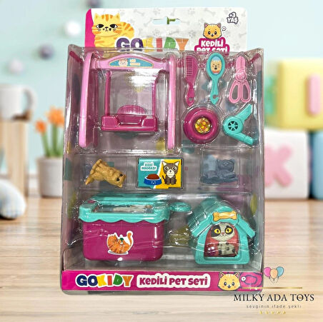 GOKIDY KEDİLİ PET OYUN SETİ CAT PET SET