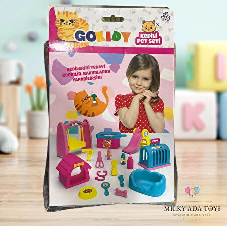 GOKIDY KEDİLİ PET OYUN SETİ CAT PET SET