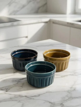 GreatHome renkli porselen sufle kabı 6 lı