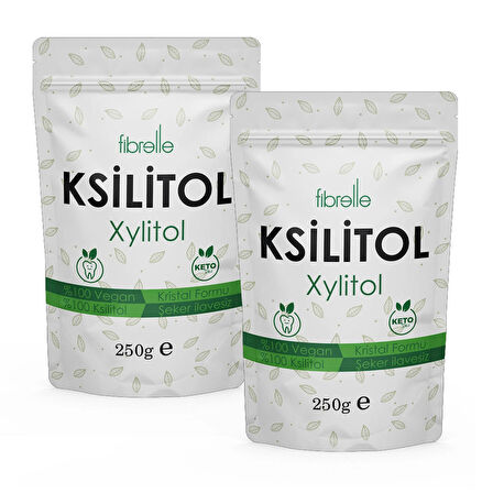 Fibrelle Ksilitol 250 g 2 paket Keto /Ketojenik / Vegan diyete uygundur.