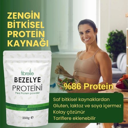 Bezelye Proteini Tozu 250 gr // Yüksek Protein Oranı // %85 Bezelye Proteini