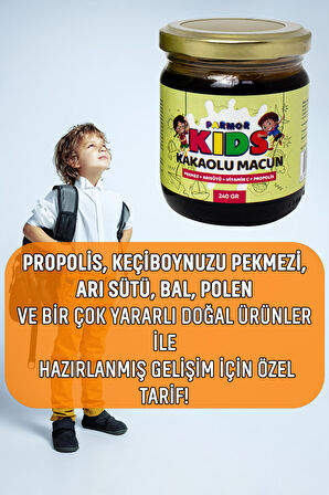 Kids Çocuklar Için Özel - Arı Sütü, Pekmez, Bal Ve Vitamin Katkılı Kakaolu Macun