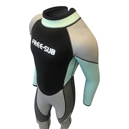 Free-Sub 3mm Çocuk Sörf Scuba Tüplü Dalış Elbisesi Wetsuit Turkuaz