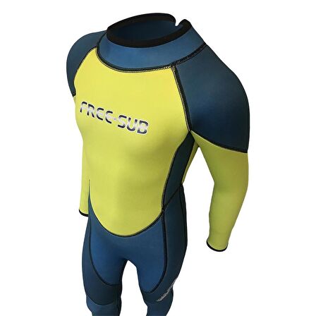 Free-Sub 3mm Çocuk Sörf Scuba Tüplü Dalış Elbisesi Wetsuit Blue