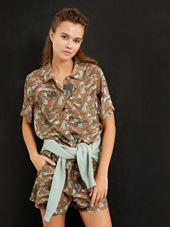 Yeşil Oversize  Gömlek