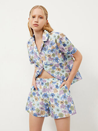 Lila Regular Fit Pamuklu Şort