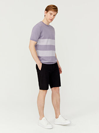 Lila Regular Fit Pamuklu Kazak
