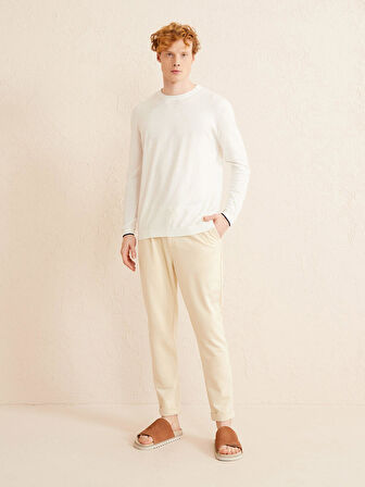 Ekru Regular Fit Pamuklu Kazak