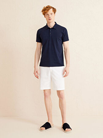 Lacivert Slim Fit Pamuklu Tişört