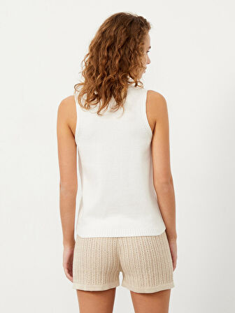 Ekru Regular Fit Pamuklu Bluz