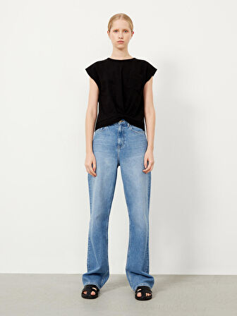 Siyah Regular Fit Pamuklu Tişört