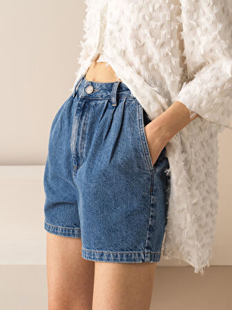 Mavi Regular Fit Pamuklu Denim Şort
