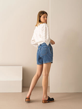 Mavi Regular Fit Pamuklu Denim Şort