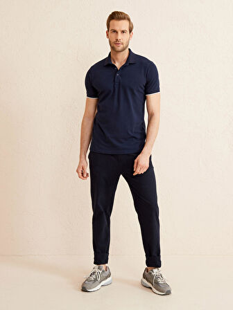 Lacivert Slim Fit Pamuklu Tişört