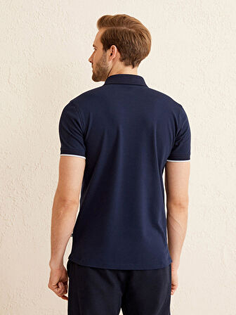 Lacivert Slim Fit Pamuklu Tişört