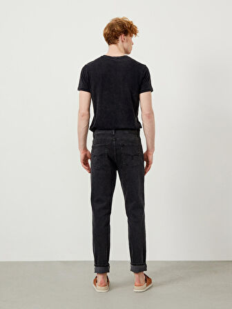 Gri Regular Fit Pamuklu Denim Pantolon