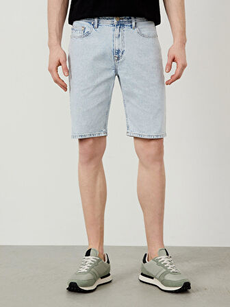 Mavi Regular Fit Pamuklu Denim Şort