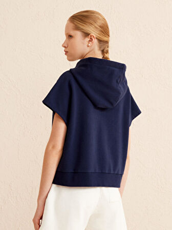 Lacivert Oversize Pamuklu Sweatshirt
