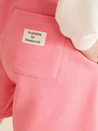 Pembe Regular Fit Pamuklu Şort