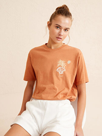 Ekru Regular Fit Pamuklu Şort