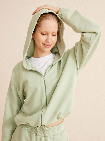 Mavi Oversize Pamuklu Sweatshirt