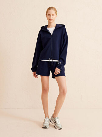 Lacivert Oversize Pamuklu Sweatshirt