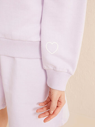 Lila Big Oversize Pamuklu Sweatshirt