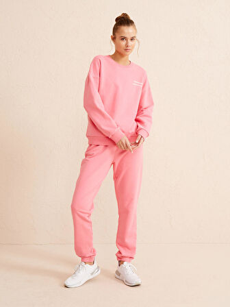 Pembe Big Oversize Pamuklu Sweatshirt