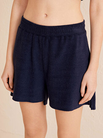 Lacivert Regular Fit Pamuklu Şort