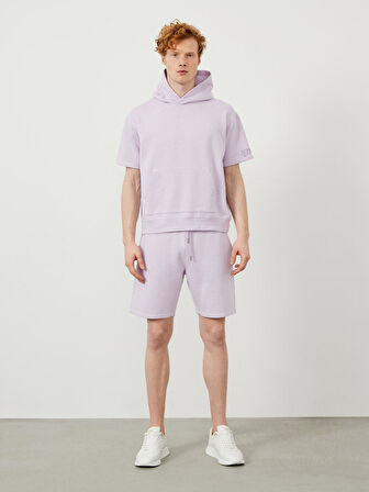 Lila Regular Fit Pamuklu Sweat Şort