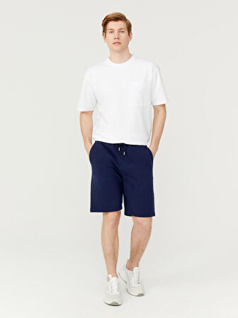 Lacivert Regular Fit Pamuklu Sweat Şort