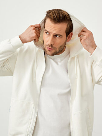 Ekru Oversize Pamuklu Sweatmont