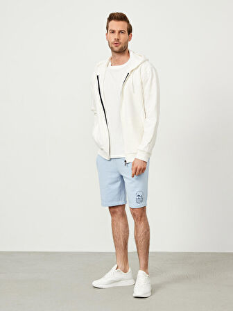 Ekru Oversize Pamuklu Sweatmont