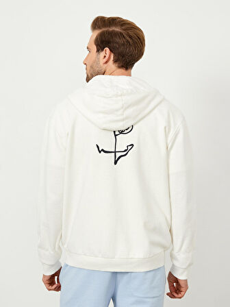 Ekru Oversize Pamuklu Sweatmont