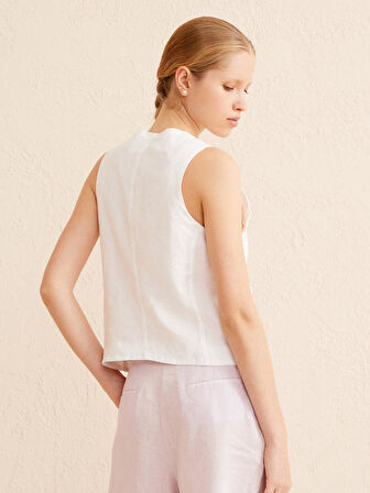 Lila Regular Fit Keten Şort