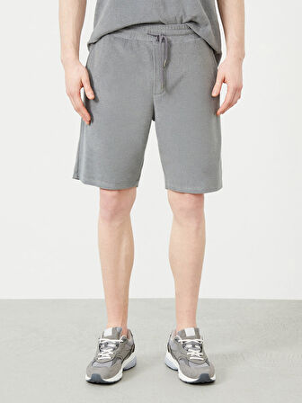Gri Regular Fit Pamuklu Sweat Şort