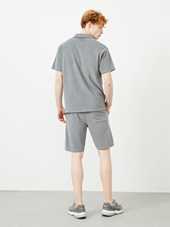 Gri Regular Fit Pamuklu Sweat Şort