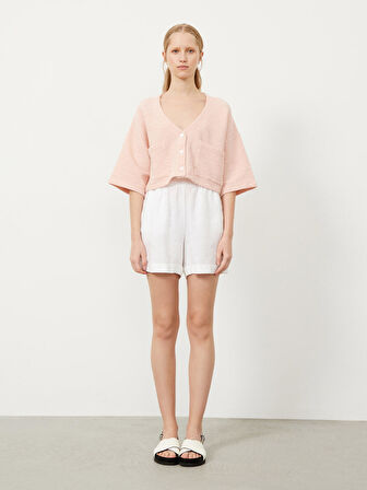Pudra Rengi Oversize Pamuklu Bluz