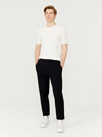 Siyah Regular Fit Pamuklu Sweat Pantolon