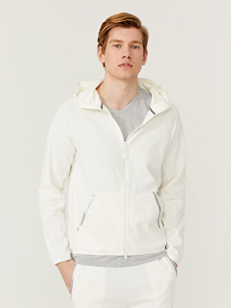 Ekru Slim Fit Pamuklu Sweatmont